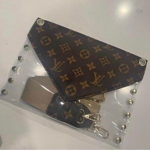 Repurposed LV clear crossbody bag.